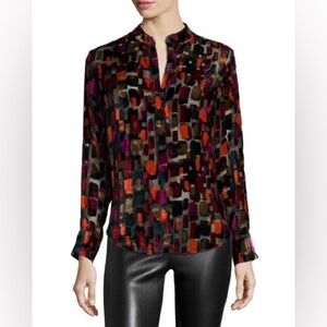 Alice + Olivia Silk Velvet Blouse xs